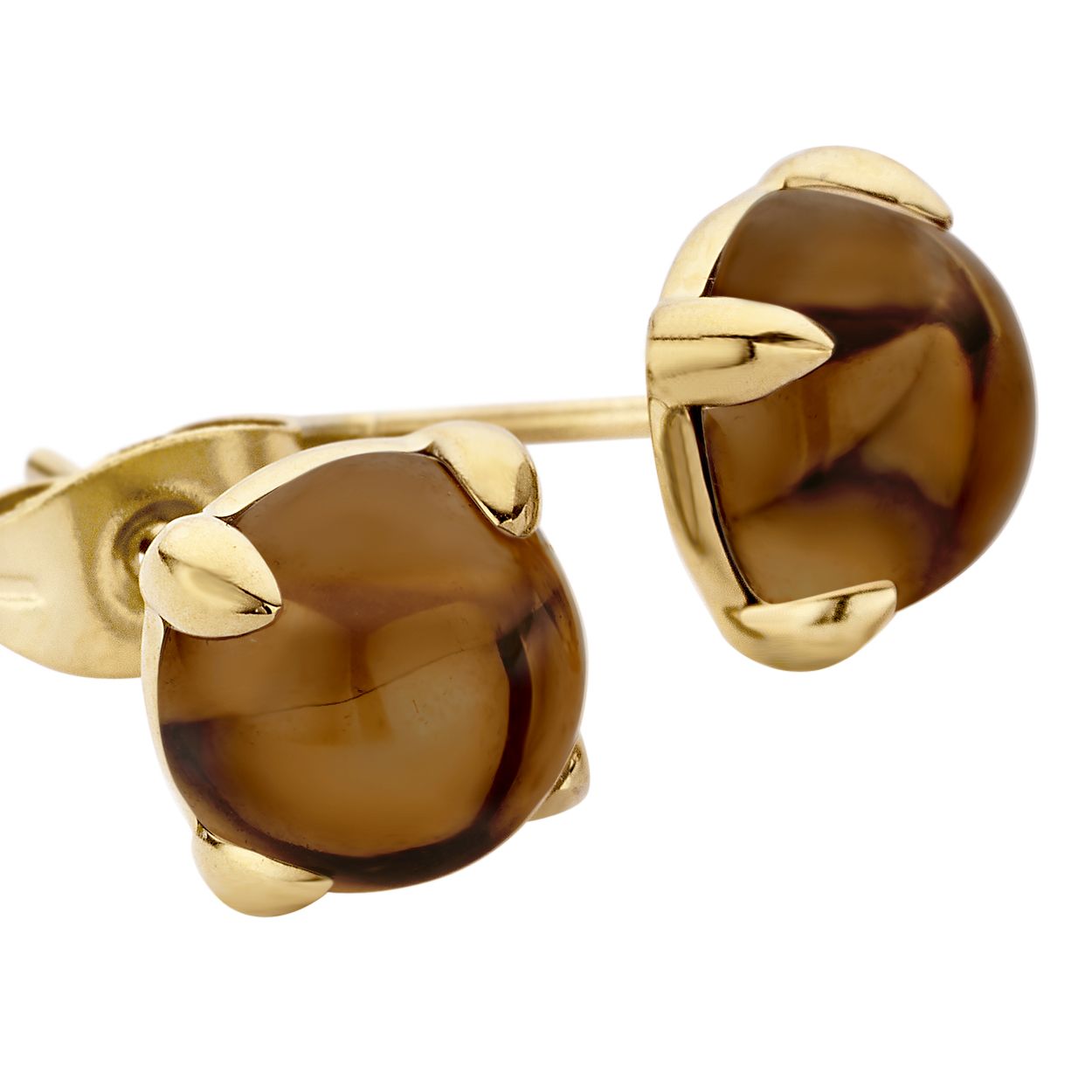 Melano friends adele oorbellen - goudkleurig + coffee - dames - 8mm
