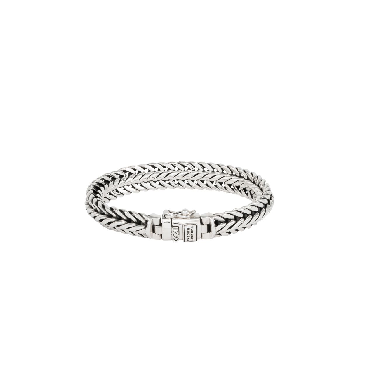 Buddha To Buddha  925 sterling massief zilveren vierkant gevlochten fantasie schakelarmband.  Model - 065- Nurul -F