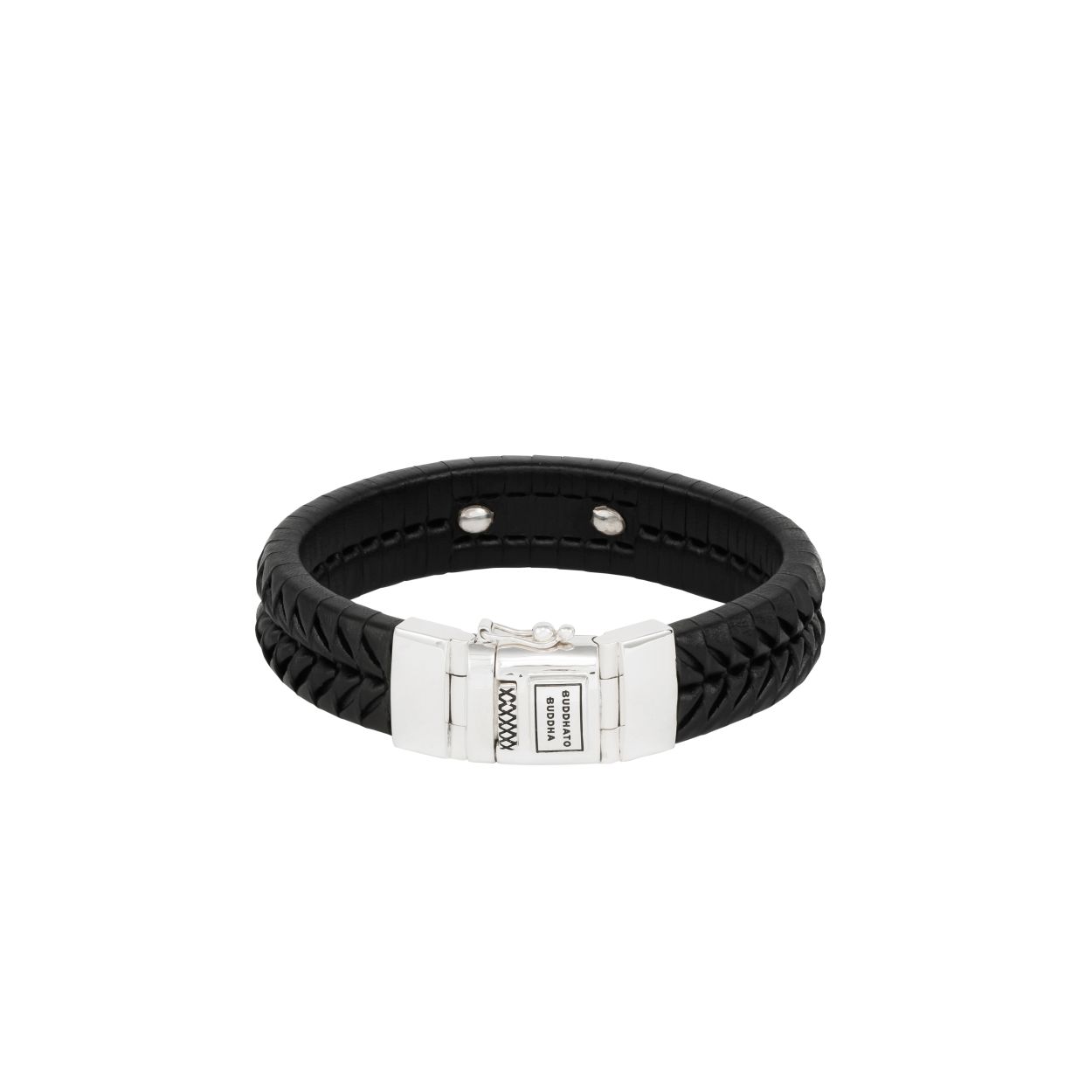 161BL  - KOMANG LEDER ARMBAND ZWART