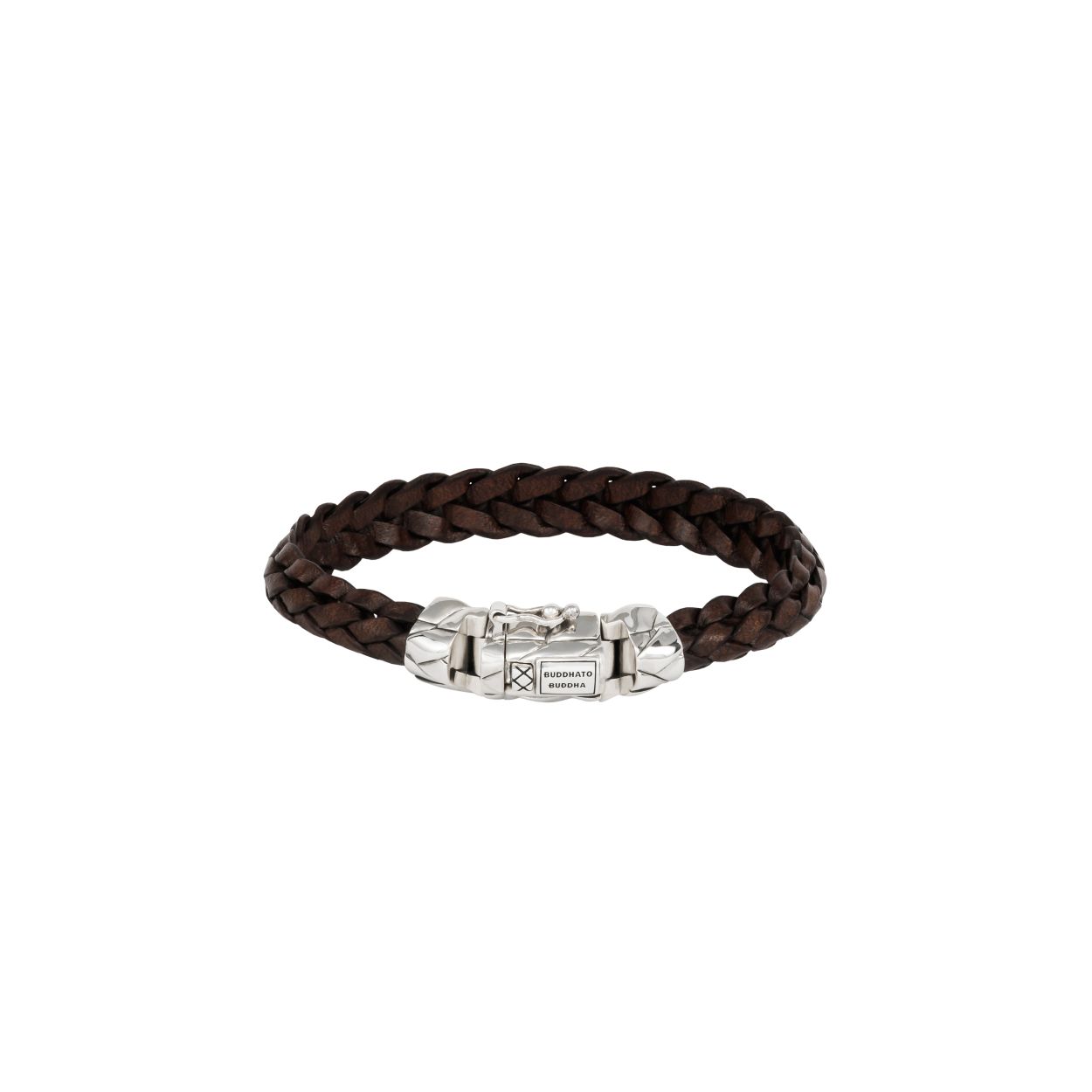 126BR F - Mangky Small Leer Armband Bruin