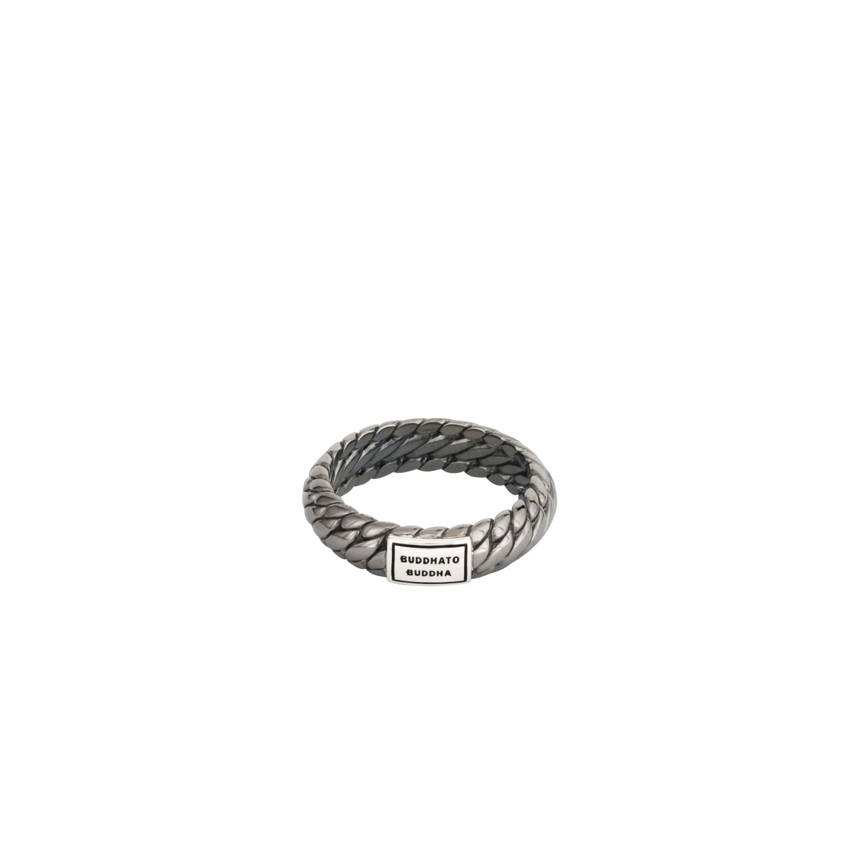 125BR SS 17,5 - Ben XS Ring Black Rhodium Shine Silver
