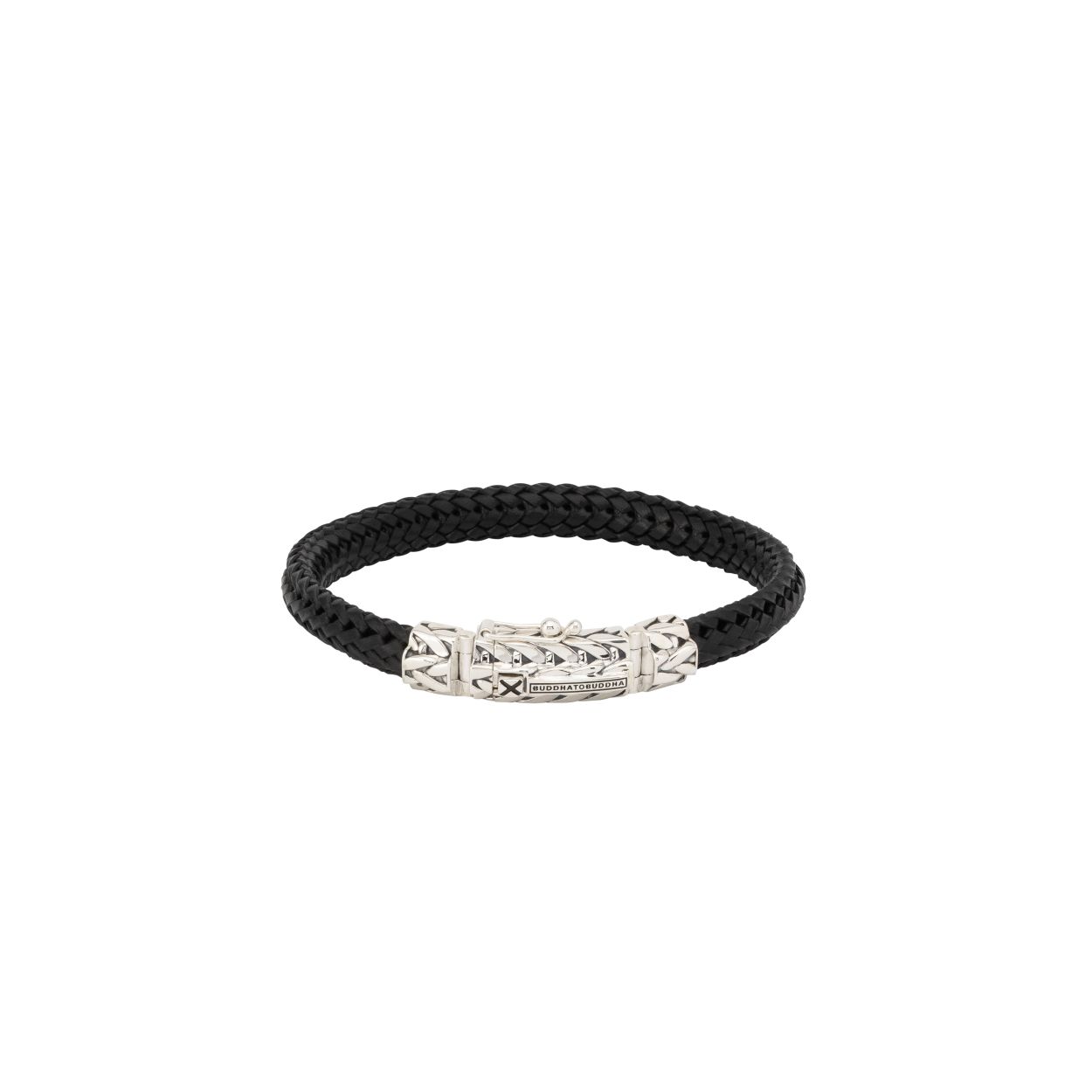 zwart leren armband 19cm