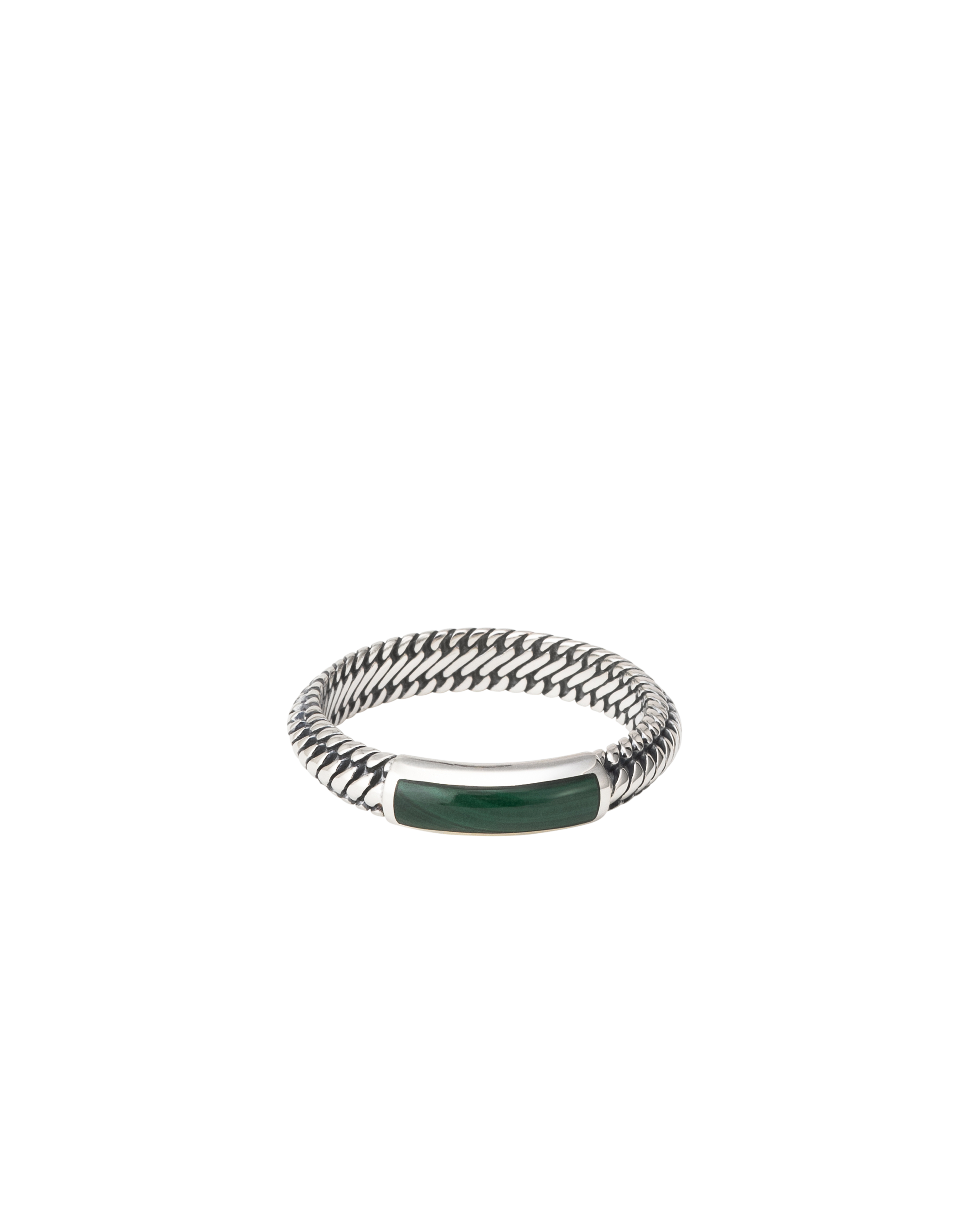 613MA 16 - Ben Mini Gemstone Ring Zilver Malachite