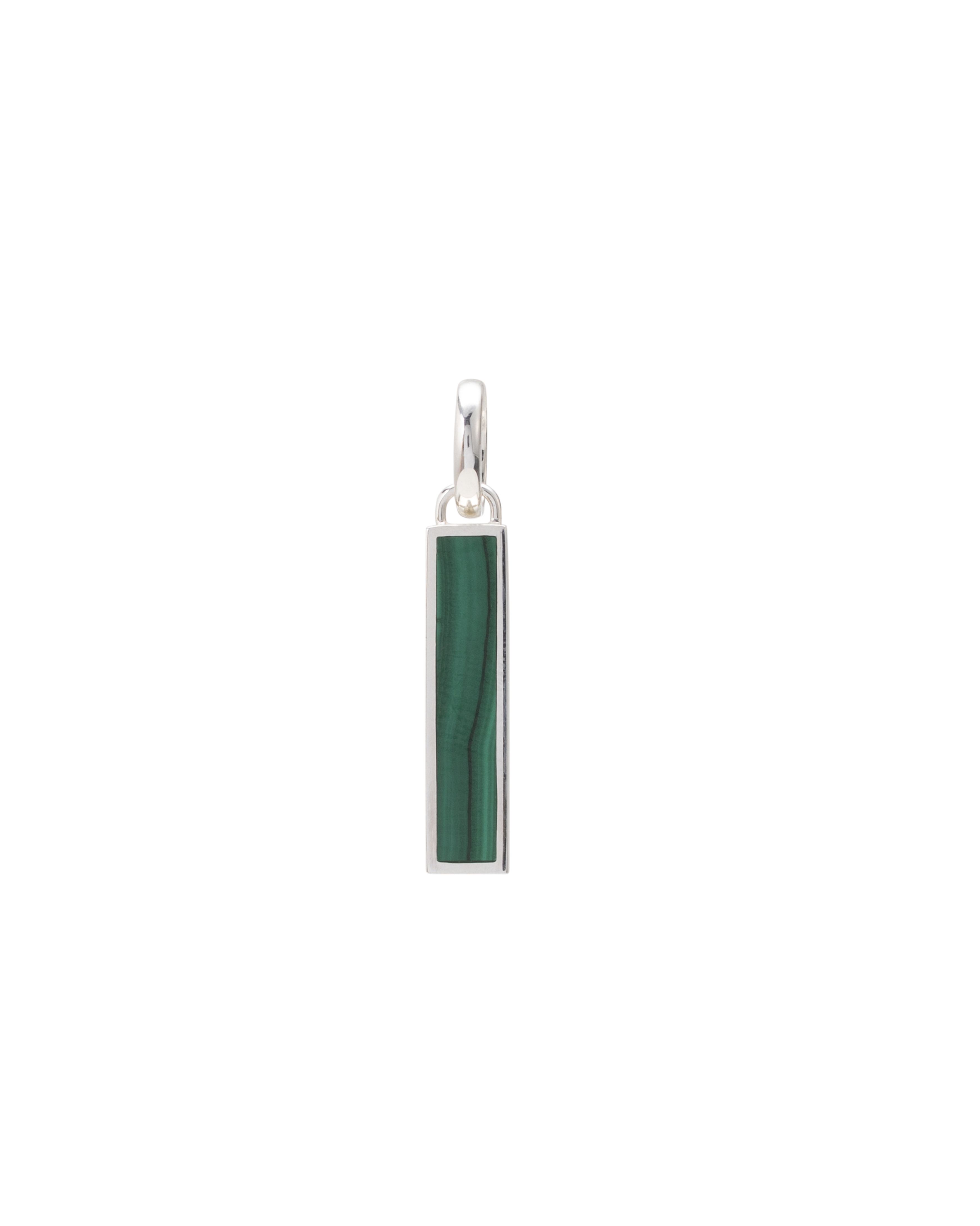 678MA one - Ben Mini Gemstone Hanger Zilver Malachite