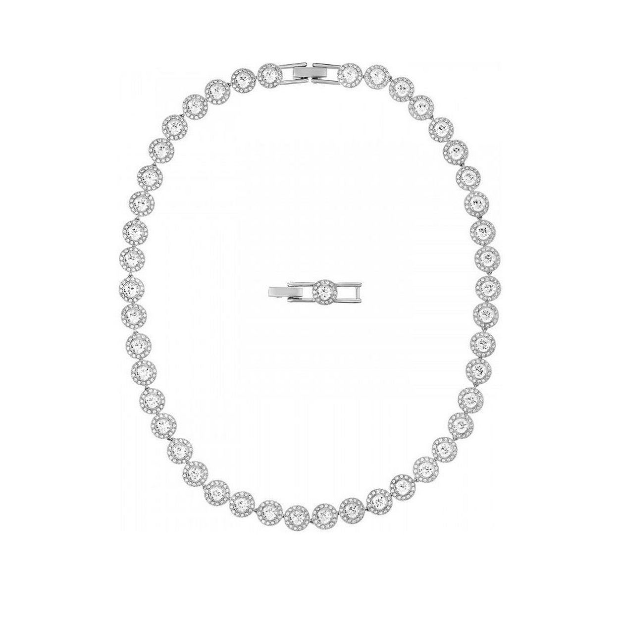 Deze prachtige ketting sluit naadloos aan op andere artikelen uit Swarovski’s bestverkopende Una Angelic-collectie. Hij straalt door helder kristal en metaal met een glanzend rodium-vergulde toplaag. Perfect voor speciale gelegenheden en om cadeau te geven.