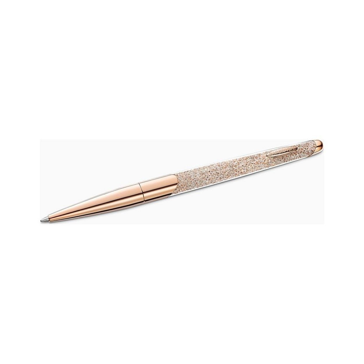 Meer dan een schrijfinstrument: de Crystalline Nova-balpen van Swarovski is gevuld met meer dan duizend champagnekleurige kristallen die zijn gemaakt met de Crystalline-techniek. Roségoudkleurige details vormen de perfecte basis voor dit sprankelende ontwerp. De slanke balpen, verpakt in een zakje, is een zeer bijzonder cadeau.