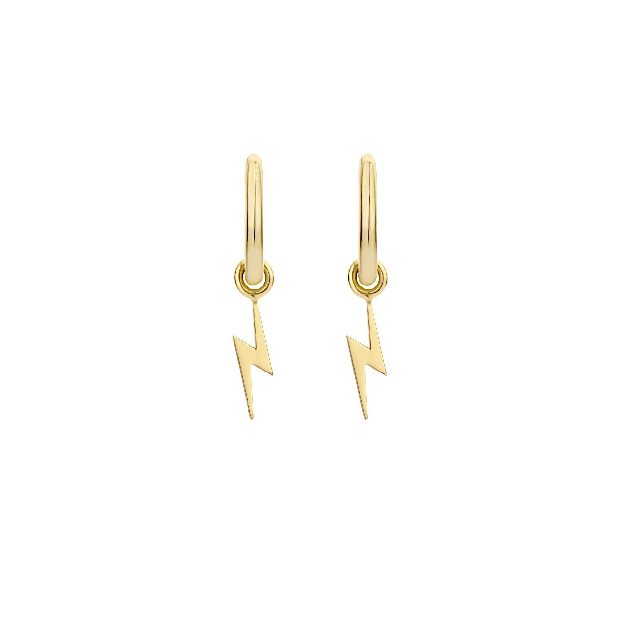 Blush - 14kt geelgouden oorbedel aanhangers. bliksem
