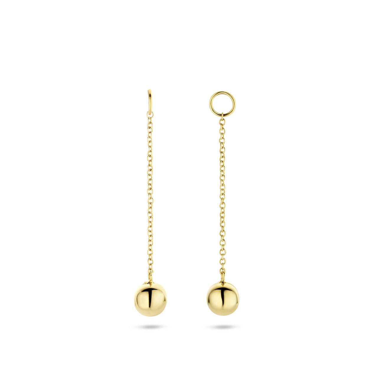 Deze zwierige oorbedels zijn gemaakt van 14k geelgoud en hebben een lengte van 2,5 cm. Je schuift ze eenvoudig om een oorring en ze mixen en matchen mooi met andere oorsieraden uit onze collectie.