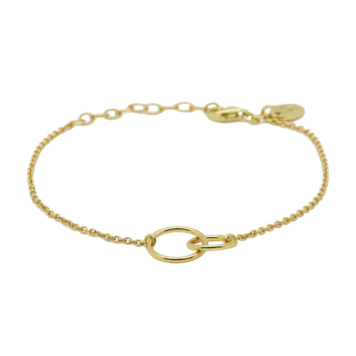 zilveren armband, Double Circle Goldplated
