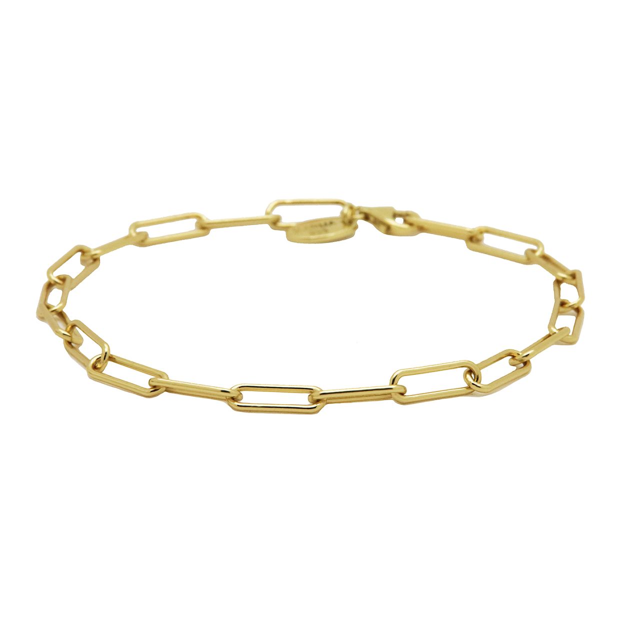zilveren Karma armband, Round Square Chain Goldplated 