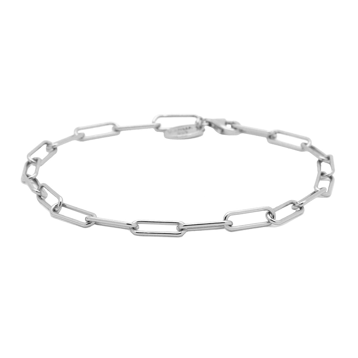zilveren Karma armband, Round Square Chain Silver