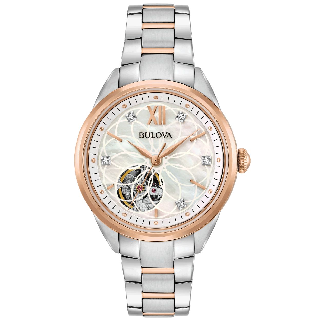 Dit is een stijlvol horloge van Bulova. Dit horloge is ontworpen voor dames.