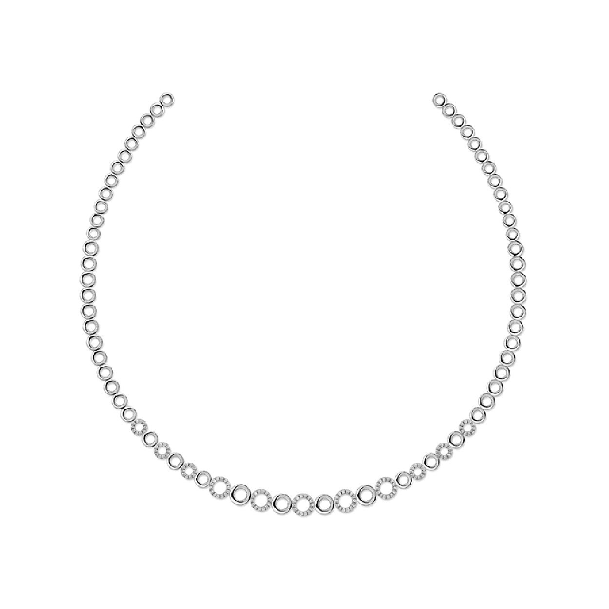 Zilveren collier 43cm met zirkonia 