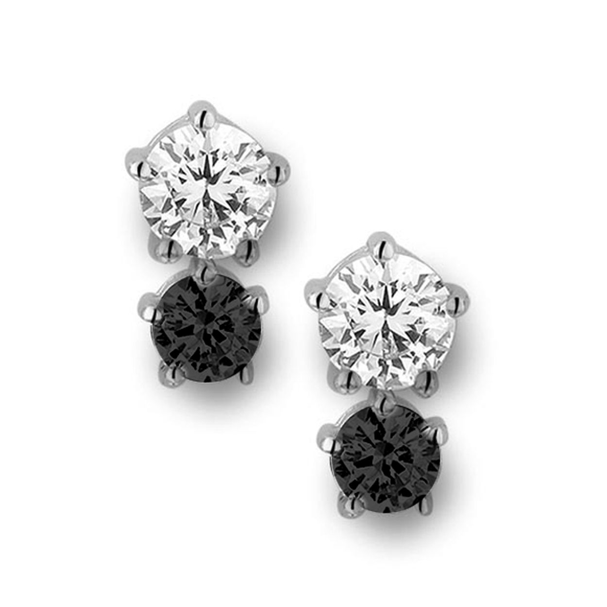 Dit zijn stijlvolle oorknoppen van Garonne.
Er zit 1x een wit zirkonia en 1x een zwart zirkonia in. 
Wit zirkonia; 5 mm 
Zwart zirkonia: 4 mm