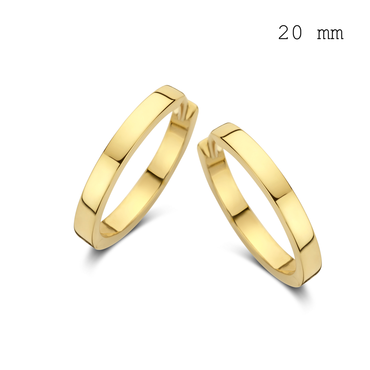 Zilver geel vergulde creolen 20mm Naiomy