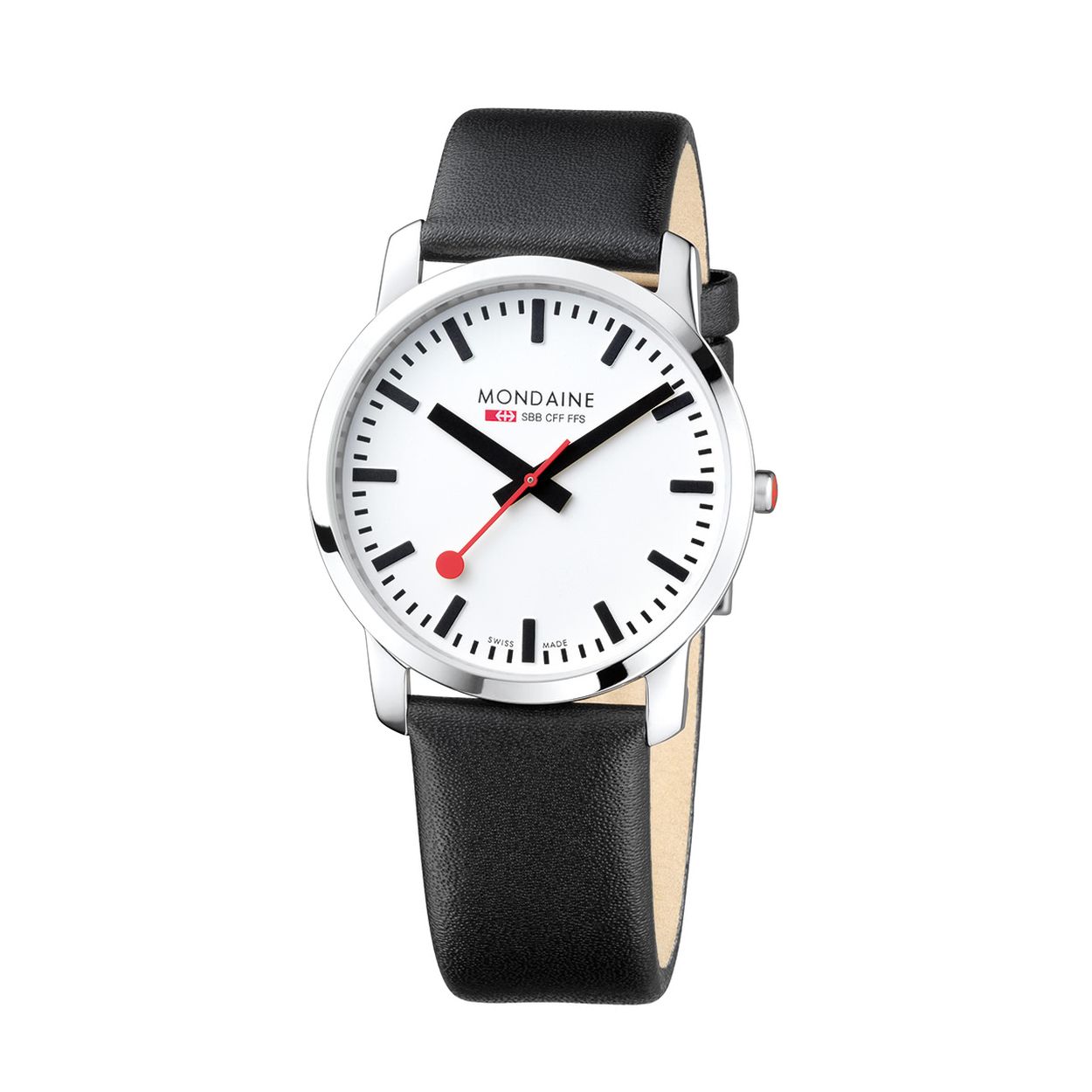 Mondaine horloge, A638.30350.11SBB model simpy elegant, mooi plat horloge