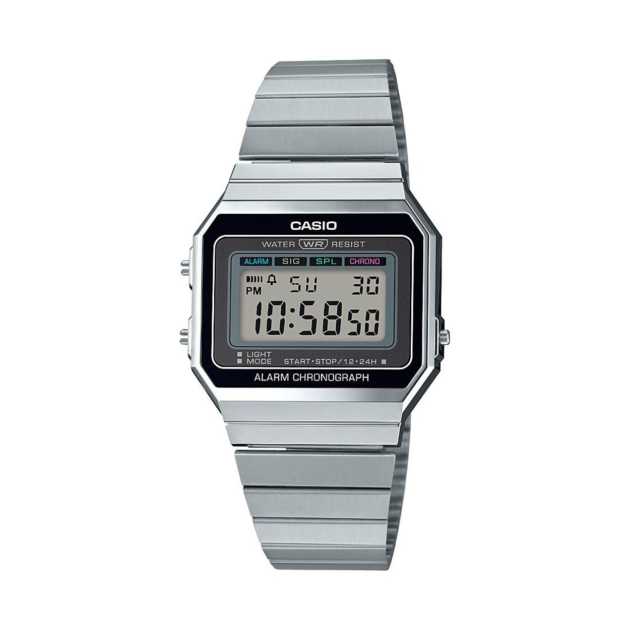 Dit horloge van Casio komt uit de collectie: Vintage ICONIC. Dit horloge heeft de volgende functies: LED lampje, Dagalarm, Automatische kalender, 12/24-uurs tijdweergave, Stopwatchfunctie - 1/100 sec. - 1 uur