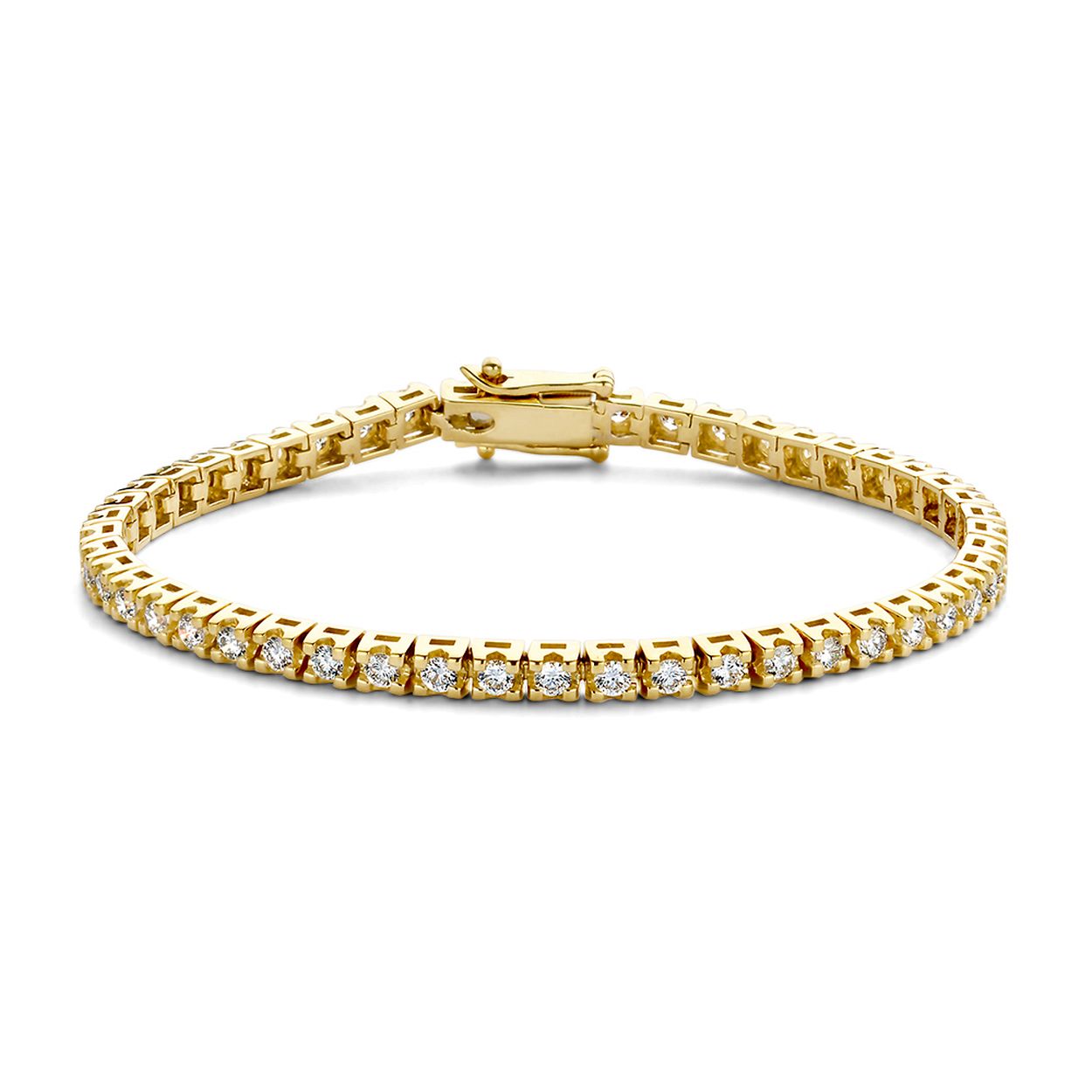 Aurore - Geelgouden tennisarmband 'Chloe' (18cm) met 3,00 crt. labgrown diamanten
