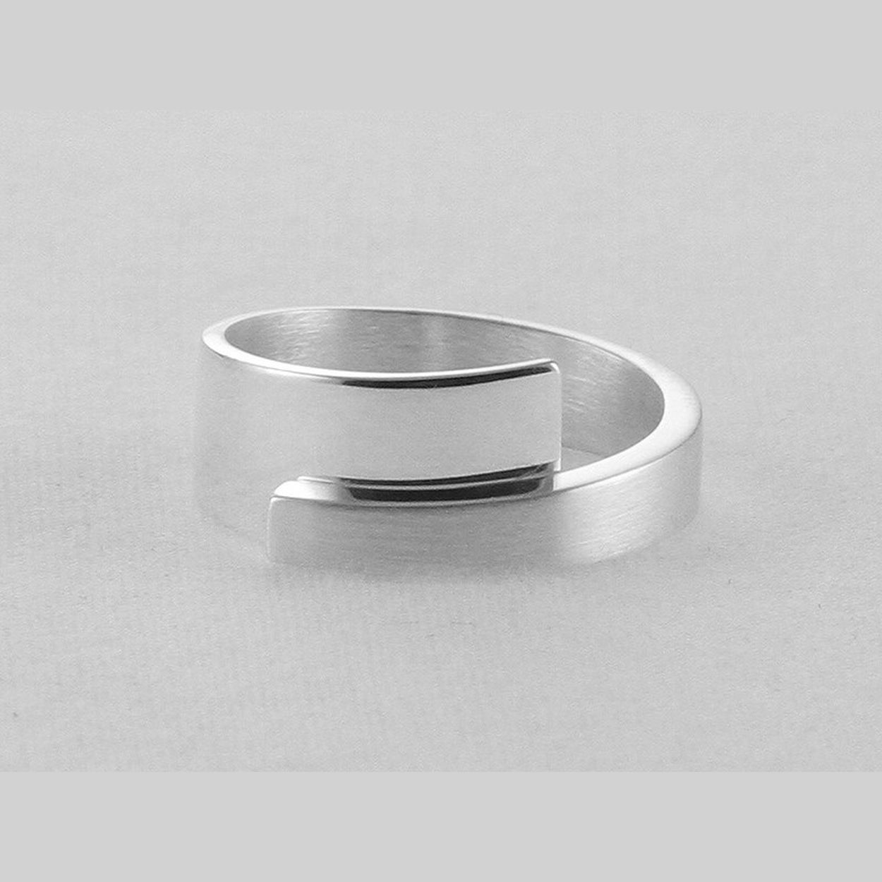 Hangemaakte ring massief NOL sieraden Ring mat en polie