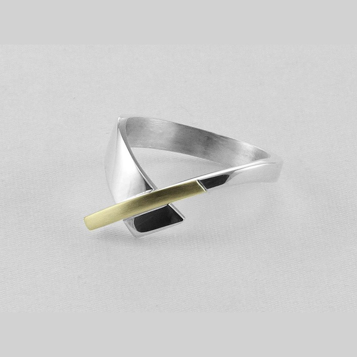 NOL Sieraden zilveren slagring met goud plaatje