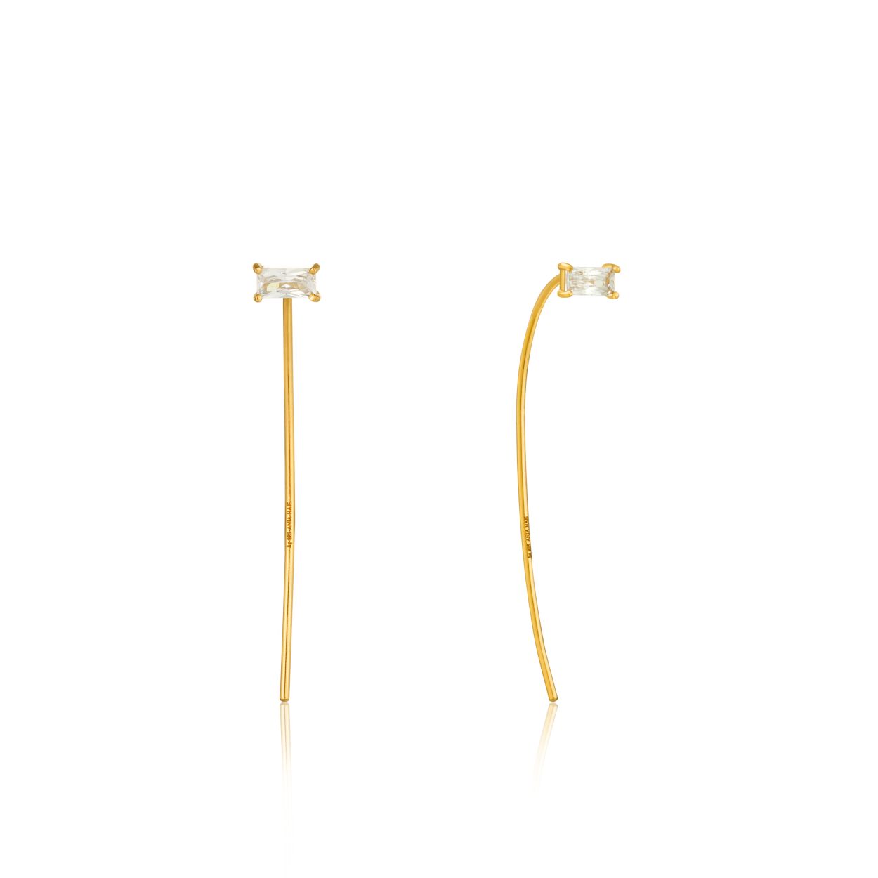 Ania Haie AH E018-01G Oorhangers Zilver geelgoudverguld - 4 cm