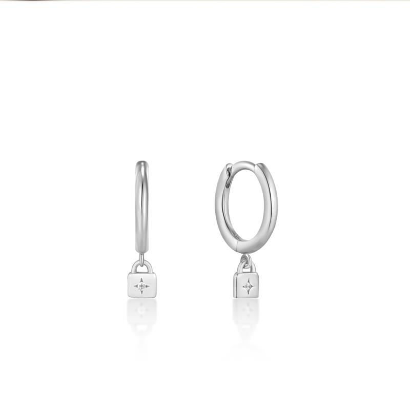 Deze stijlvolle Padlock Huggie Hoop Earrings uit de Under Lock & Key collectie passen perfect in elke sieradencollectie! De oorringen bestaan uit een slotje met hierin een stralende zirkonia. Combineer ze bijvoorbeeld met de Key Sparkle Stud Earrings wanneer je meerdere gaatjes hebt.