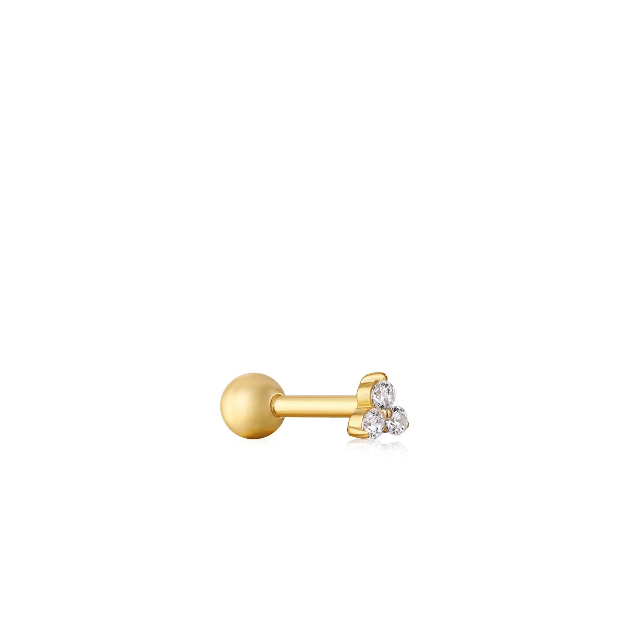 Het is tijd om je oren te versieren met deze prachtige Trio Sparkle Single Earring uit de Ear Edit-collectie van Ania Haie! De vorm geeft de piercing zijn speelse charme en de zirkonia zorgt voor een vleugje glam. De Ear Edit-collectie tilt je earparty naar nieuwe hoogten. De piercing kan gedragen worden als oorbel op meerdere plekken in het oor.

