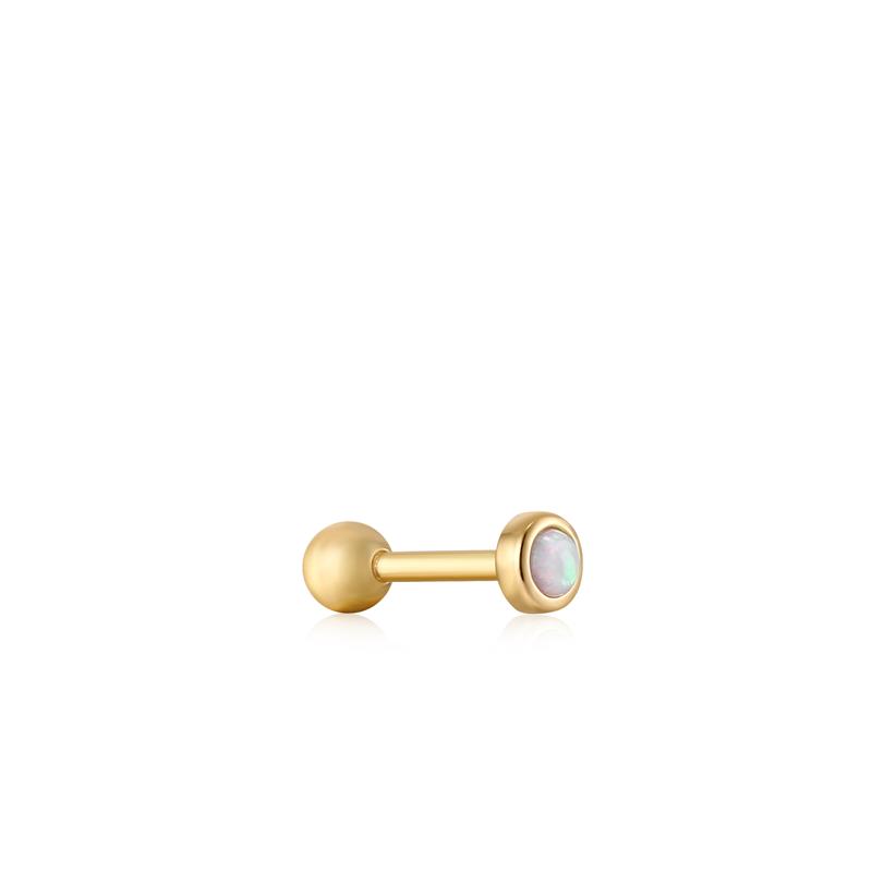 Deze 14K gold plated Opal Bezel Barbell Single Earring uit de Ear Edit-collectie van Ania Haie gaat jouw nieuwe favoriet worden! Deze piercing bestaat uit een prachtige opaal. Dit is een beschermende en activerende steen. Mix and match deze prachtige oorbel met andere sieraden voor een complete look. De piercing kan gedragen worden als oorbel op meerdere plekken in het oor.

Deze oorpiercing wordt per stuk verkocht.