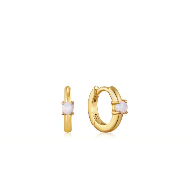 Deze Opal Huggie Hoop Earrings uit de Ear Edit-collectie van Ania Haie zijn perfect voor alledaags!  Draag deze oorringen in combinatie met kleine subtiele oorbellen of studs om je look helemaal af te maken.