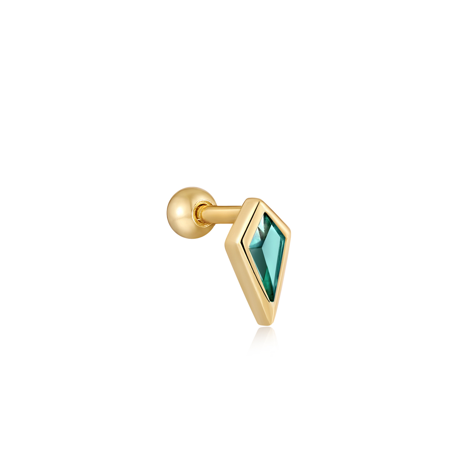 Dit is het moment om wat sprankeling toe te voegen aan je oorbellencollectie! Bij deze enkele stud draait het allemaal om de unieke vorm van de groenblauwe zirkonia steen. Perfect om overal op het oor te dragen en mooi in combinatie met je favoriete oorringen voor wat extra glam dit seizoen.

HET MERK
GeAÃ¯nspireerd door de laatste fashion trends is Ania Haie het toonaangevende sieradenmerk voor hoogkwalitatieve maar ook betaalbare zilveren sieraden, zonder op de kwaliteit in te leveren. Iedere collectie is gebaseerd op de laatste catwalktrends, waardoor Ania Haie snel tot hAÃ©t sieradenmerk voor stijlbewuste consumenten is verkozen. Elk sieraad wordt ontworpen om te combineren met andere sieraden waardoor je je eigen look kunt creëren. Maar ook zijn Ania Haie sieraden opvallend genoeg om op zichzelf te dragen. 

SPECIFICATIES
- Sparkle Emblem Single Barbell Earring
- Enkele oorsteker
- 925 zilver met gold plating
- 8mm
- AH E041-01G-G