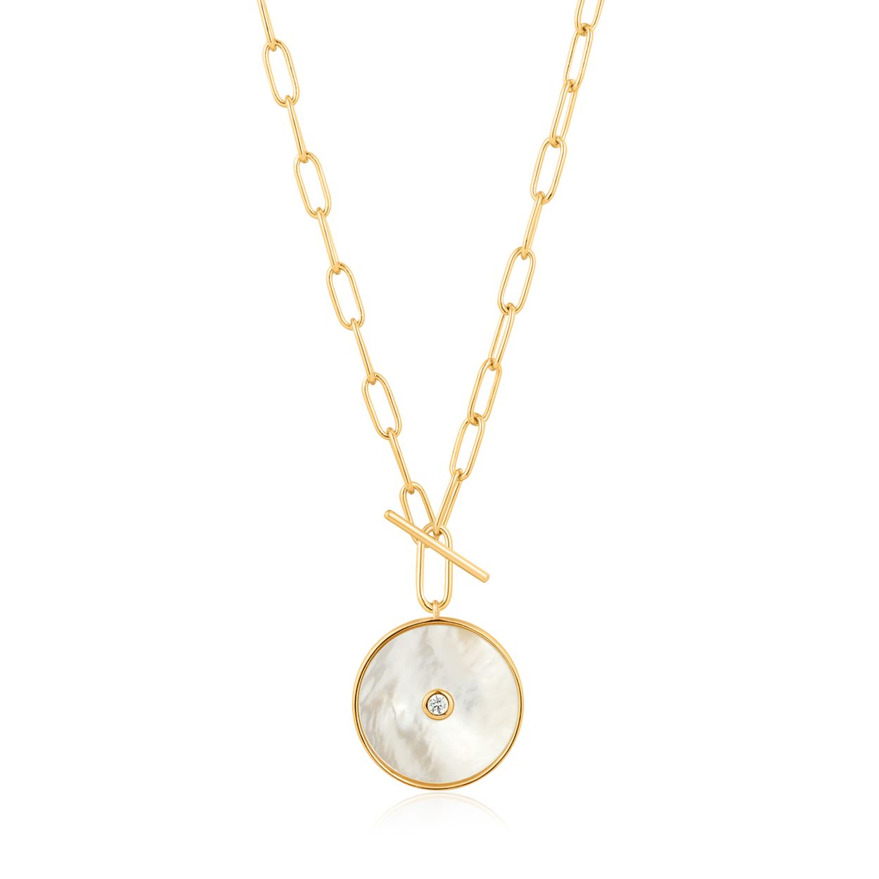 MOTHER OF PEARL T-BAR NECKLACE 
Dit Ania Haie collier uit de serie Hidden Gem is 925 zilver gerhodineerd met gold plating. De Hidden Gem serie omarmt de natuur met de turquoise en parelmoeren elementen!

HET MERK
Ania Haie is een trendy london-based sieradenmerk. De sieraden zijn allemaal 925 zilver gerodineerd, 14kt gold plated of 14kt rosegold plated. De sieraden zijn perfect om te combineren, maar opvallend genoeg om op zichzelf te dragen. 

SPECIFICATIES
- Mother of pearl T-bar Necklace
- Collier
- 925 zilver gerhodineerd met gold plating
- 51 - 56cm
- AH N022-04G