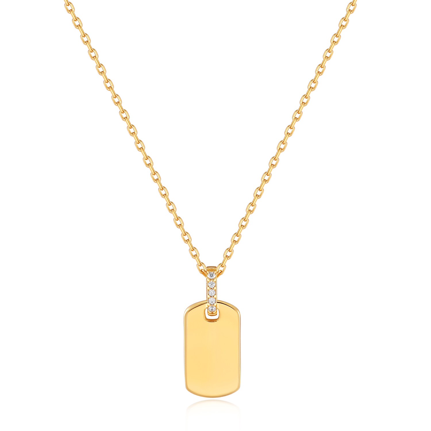 Glam Tag Pendant Necklace 
Omarm de hardwaretrend van dit seizoen met deze unieke ketting met hanger. Het draait allemaal om de statement hanger met prachtige zirkonia's. Perfect voor een beetje alledaagse glamour! 

HET MERK
Geïnspireerd door de laatste fashion trends is Ania Haie het toonaangevende sieradenmerk voor hoogkwalitatieve maar ook betaalbare zilveren sieraden, zonder op de kwaliteit in te leveren. Iedere collectie is gebaseerd op de laatste catwalktrends, waardoor Ania Haie snel tot hét sieradenmerk voor stijlbewuste consumenten is verkozen. Elk sieraad wordt ontworpen om te combineren met andere sieraden waardoor je je eigen look kunt creëren. Maar ook zijn Ania Haie sieraden opvallend genoeg om op zichzelf te dragen. Sieraden uit de Ania Haie collectie zijn altijd gemaakt van 925 zilver met een finish van rhodium of van 14kt goud.

SPECIFICATIES
- Glam Tag Pendant Necklace 
- Ketting
- 925 zilver met gold plating
- Lengte verstelbaar: 45 - 50cm
- AH N037-02G