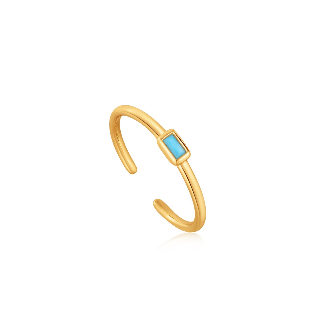 De perfecte kleurrijke ring als aanvulling op jouw collectie. deze 14K gold plated Turquoise Band Adjustable Ring. De ring is eenvoudig aan te passen naar de perfecte pasvorm. Combineer deze ring met meerdere ringen en cre�er een unieke look.

HET MERK
Ge�nspireerd door de laatste fashion trends is Ania Haie het toonaangevende sieradenmerk voor hoogkwalitatieve maar ook betaalbare zilveren sieraden. zonder op de kwaliteit in te leveren. Iedere collectie is gebaseerd op de laatste catwalktrends. waardoor Ania Haie snel tot h�t sieradenmerk voor stijlbewuste consumenten is verkozen. Elk sieraad wordt ontworpen om te combineren met andere sieraden waardoor je je eigen look kunt cre�ren. Maar ook zijn Ania Haie sieraden opvallend genoeg om op zichzelf te dragen. Sieraden uit de Ania Haie collectie zijn altijd gemaakt van 925 zilver met een finish van rhodium of van 14kt goud.

SPECIFICATIES
- Turquoise Band Adjustable Ring
- Ring
- 925 zilver met 14K gold plating
- 3mm
- AH R033-01G