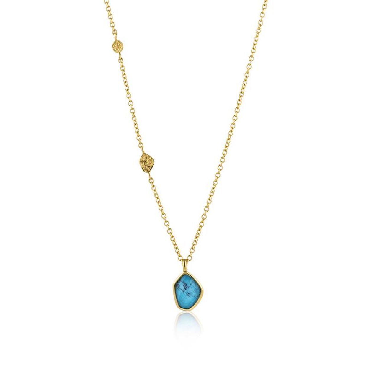 Ania Haie ‘Turquoise Pendant Necklace’ uit de serie Mineral Glow. De Mineral Glow serie bestaat uit opvallende items die goed te combineren zijn met de andere collecties.

– Turquoise Pendant Necklace
– Ketting
– 925 zilver gerodineerd of met gold plating
– 46-51cm
– AH N014-02