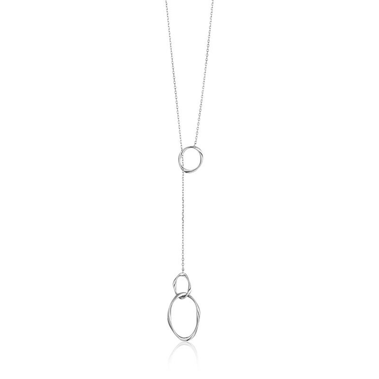 zilveren ei-collier met Twister element