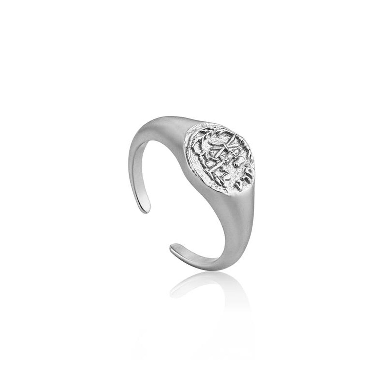 Adjustable ring zilver Coins Signet (aan maatvoering aan te passen)