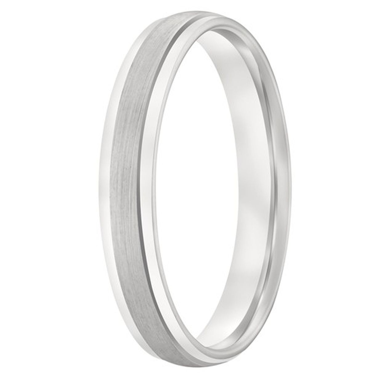 Elegantie in al haar eenvoud dat is deze klassiek uitgevoerde, zilveren ring waarbij de zijkanten iets verlaagd zijn.