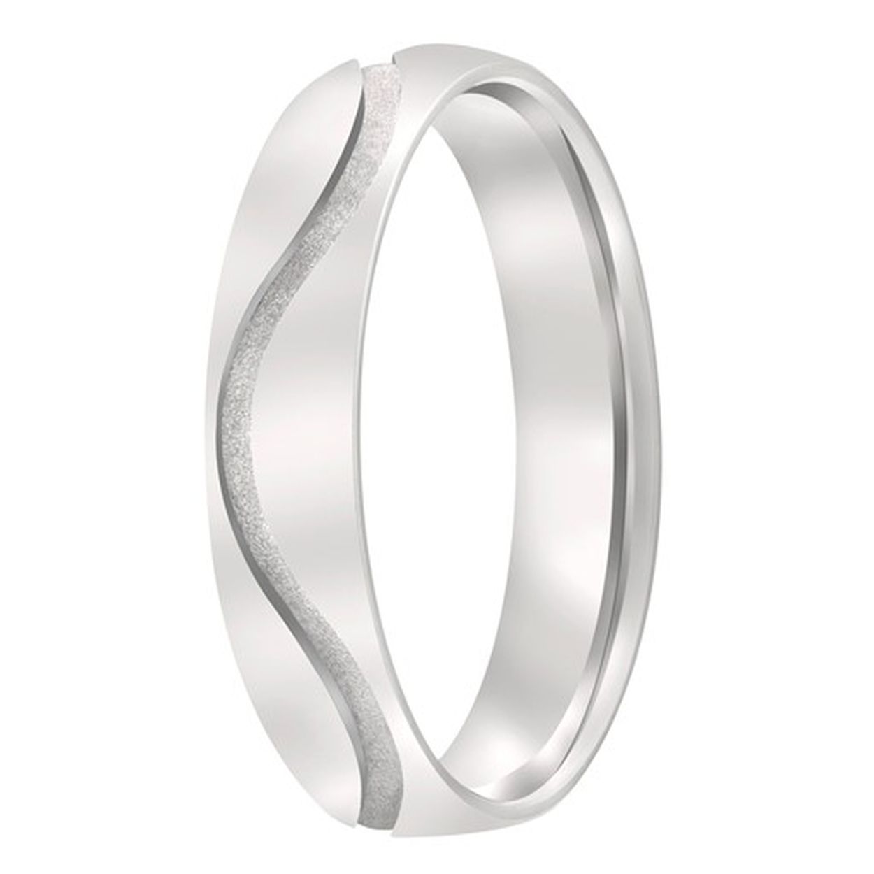 Door de prachtige middenbaan krijgt deze ring een heel moderne uitstraling!
