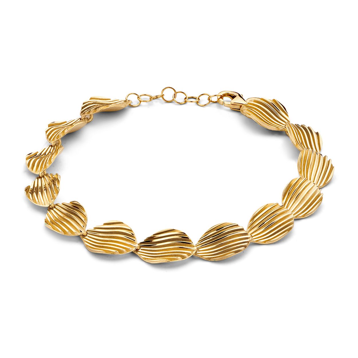 Geelgouden leaves armband.