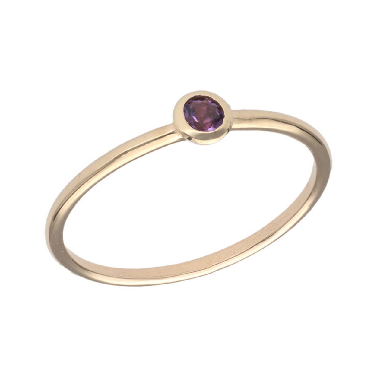 Swing Jewels birthstone ring 14.kt met paarse amethyst van de maand februari.