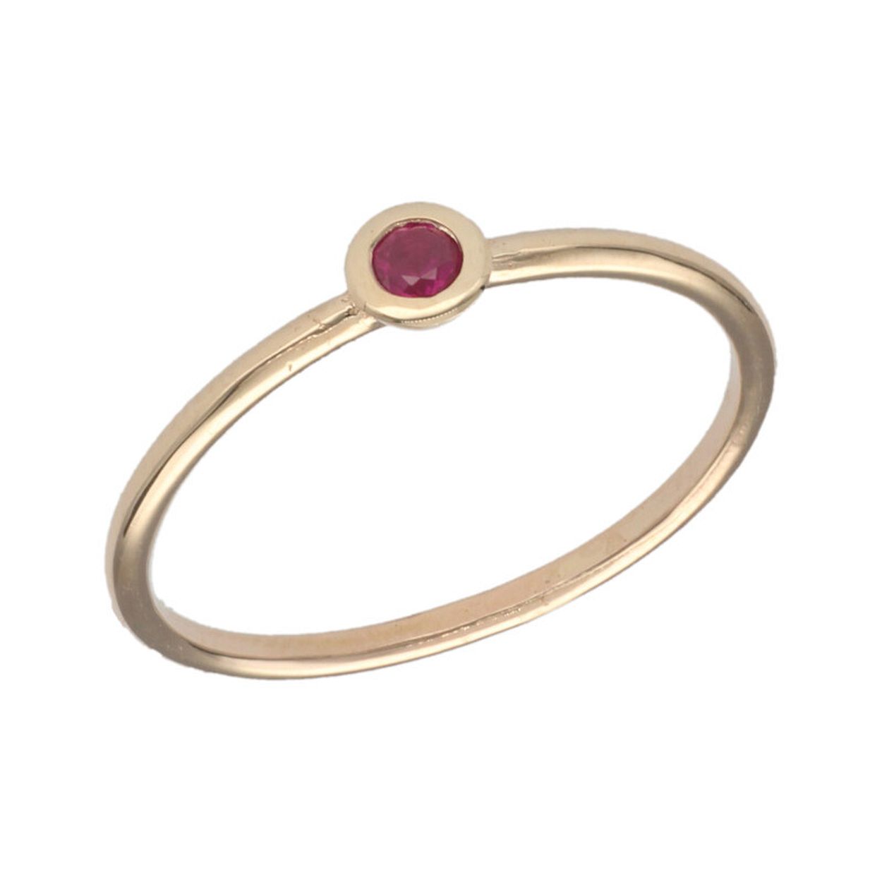 Gouden geboortesteenring van het merk Swing Jewels met een robijn van de maand Juli.
