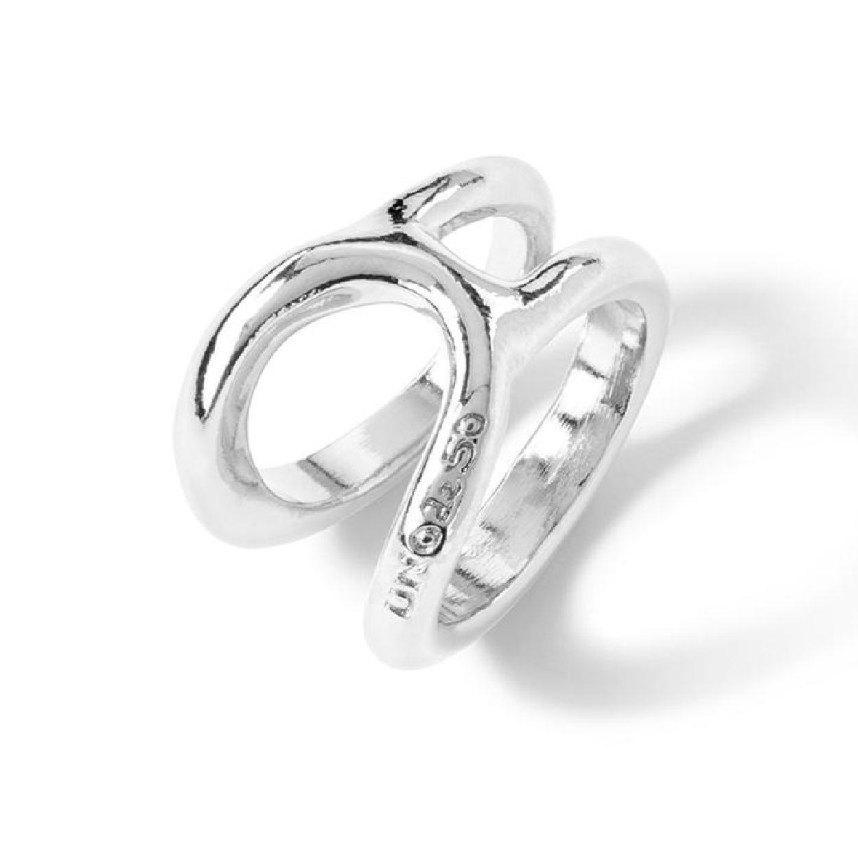 Deze ring is van het merk UNOde50. Het is een damessieraad 
Sterling zilver vergulde legering ring in de vorm van een buis