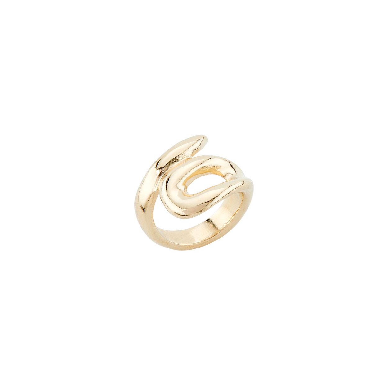 Deze ring is van het merk UNO de 50. Het is een damessieraad gemaakt van metaal. De ring is goud van kleur. De maat van het sieraad is 18.