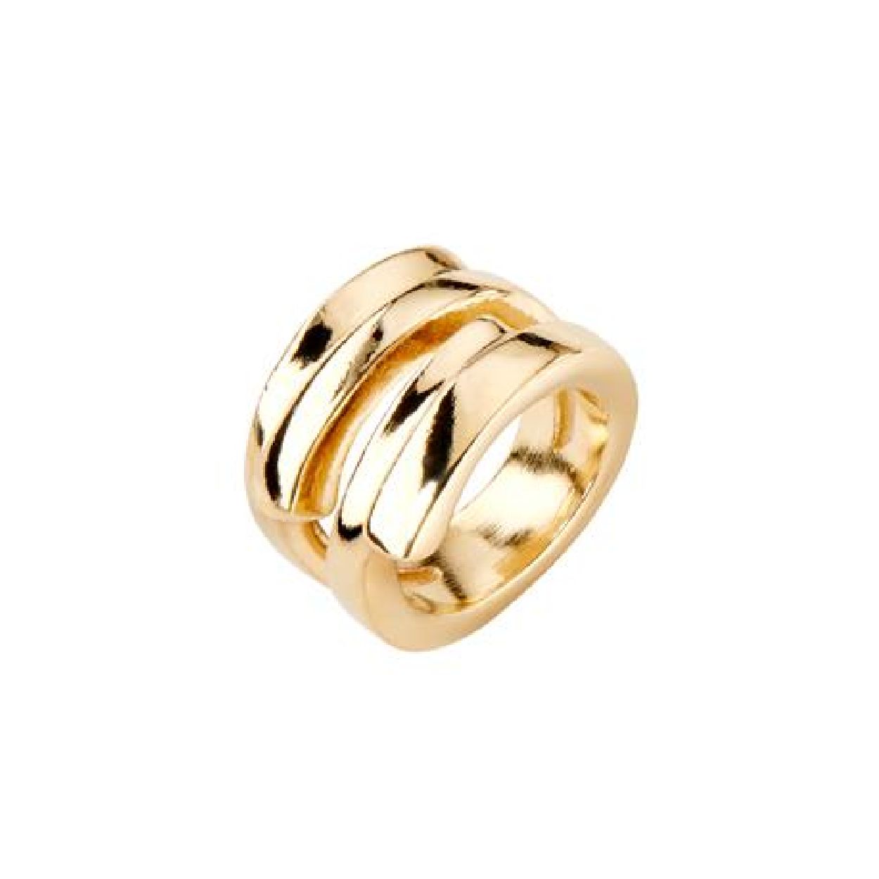 Deze ring is van het merk UNO de 50. De ring is gemaakt van edelmetaal en is goud van kleur.