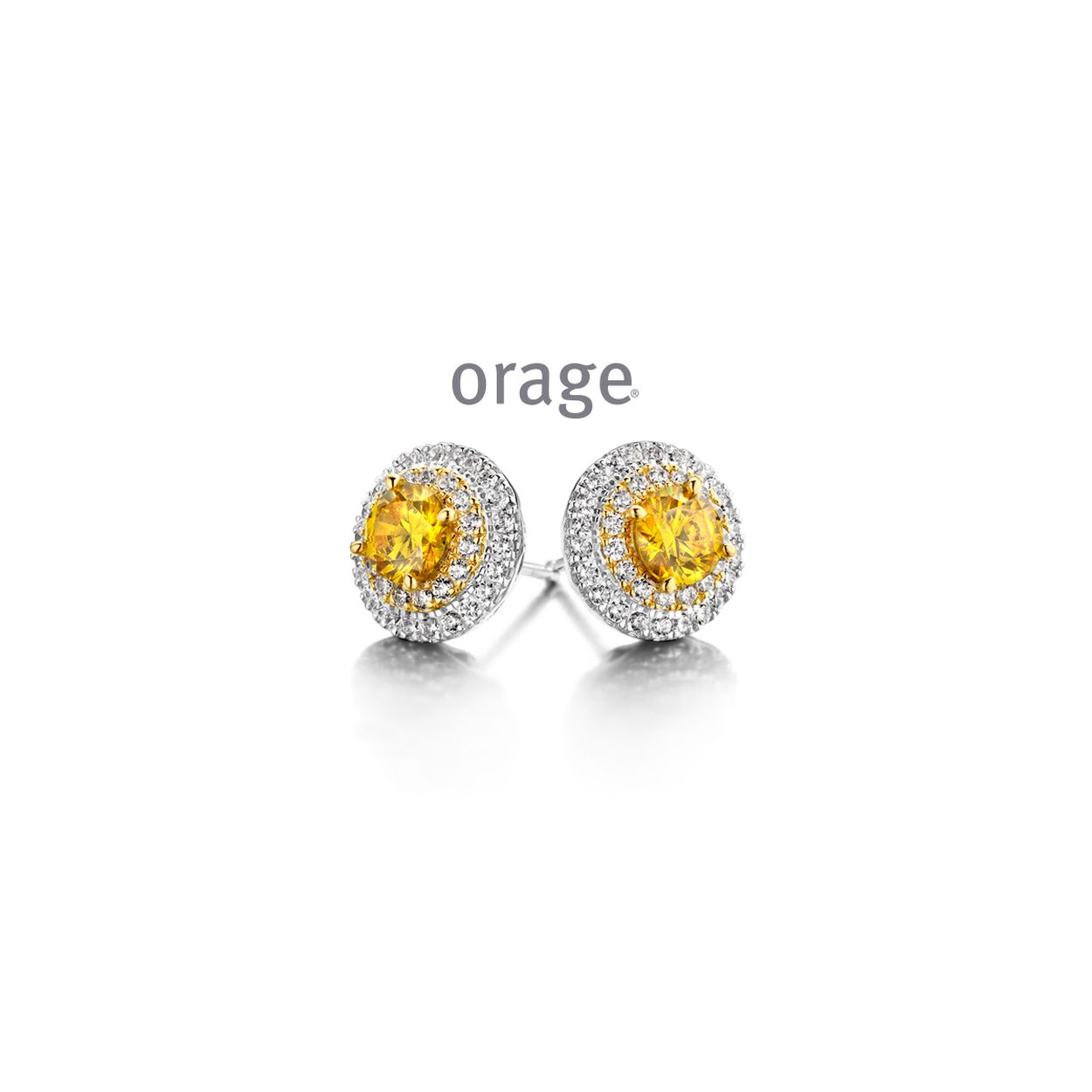 AP061 Oorringen geel 925 rh cz (V/39)