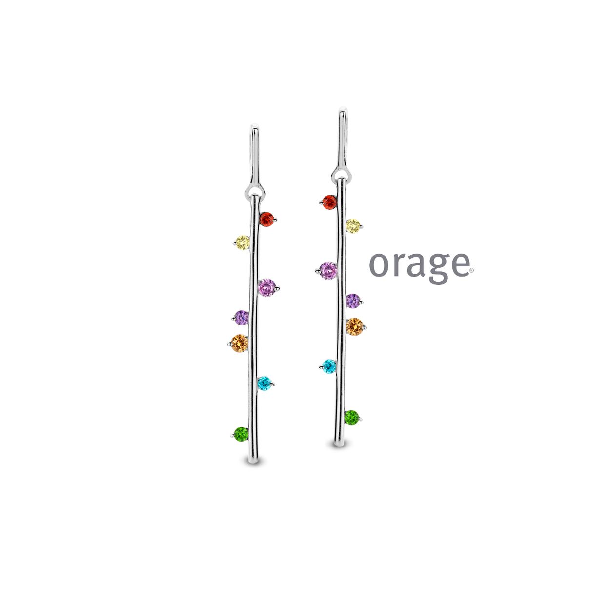 AR002 Oorslingers multi color 925 rh cz (V/14)