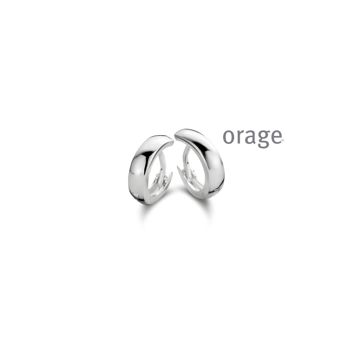 Zilveren creolen van Orage met kliksluiting - Diameter 8mm