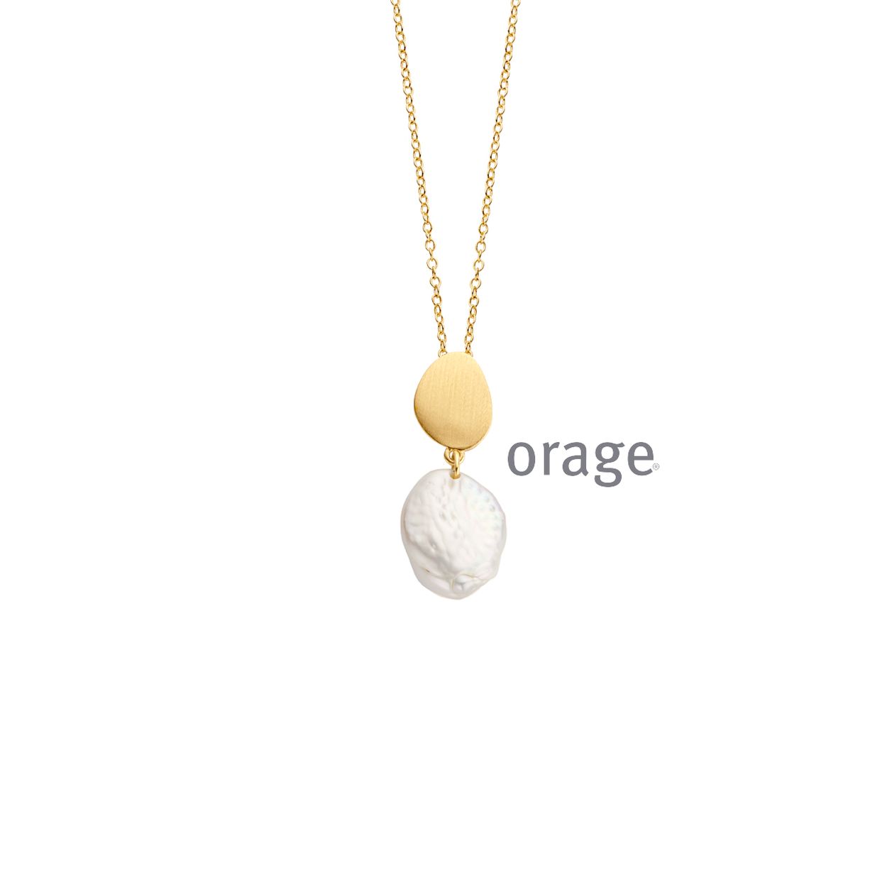 AR050 Ketting parel verguld geel goud (V/14)