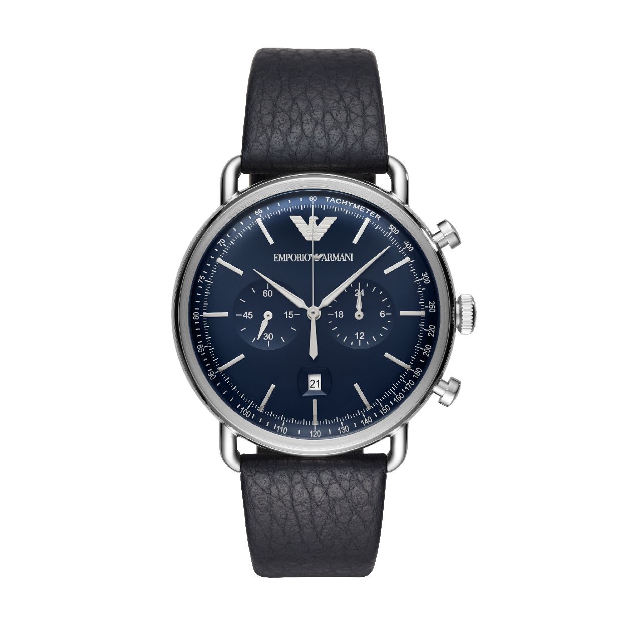 Dit herenhorloge is van het merk Emporio Armani. Het is een chrono horloge met een band gemaakt van leer. De diameter van de kast is 43 mm.
De verdere specificaties van het horloge zijn als volgt:
Bandbreedte (mm): 22
Kastmateriaal: edelstaal
Techniek: quartz