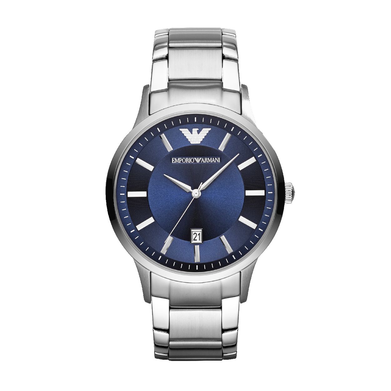 Dit herenhorloge is van het merk Emporio Armani. Het is een  horloge met een band gemaakt van edelstaal. De diameter van de kast is 43 mm.
De verdere specificaties van het horloge zijn als volgt:
Bandbreedte (mm): 22
Kastmateriaal: edelstaal
Techniek: quartz